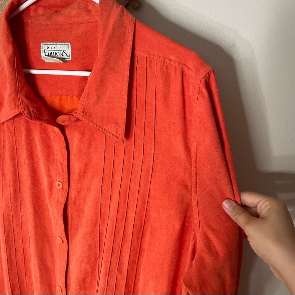 Vintage Basic Editions Suede Button Down Shirt - image 4